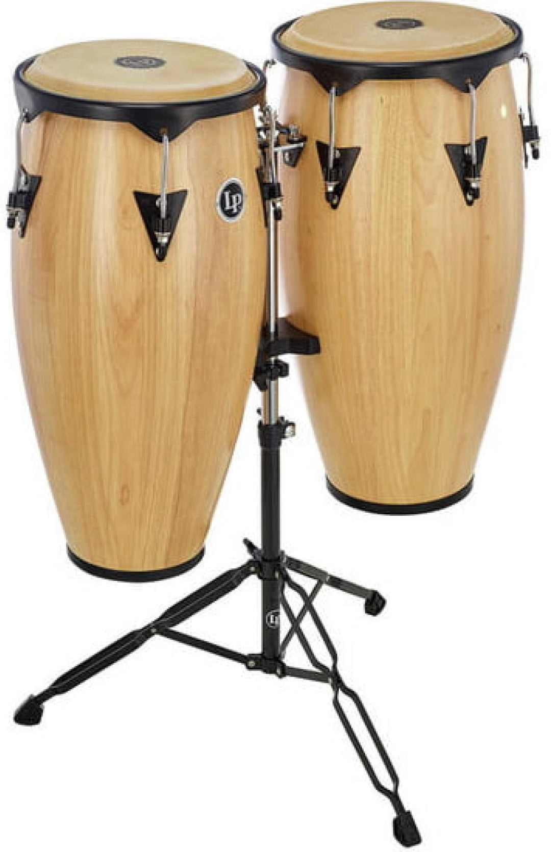 Latin Percussion LP646NW-AW Natural Conga Set with Stand