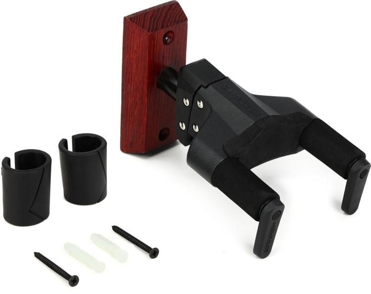 Hercules GSP38WBR PLUS Wall Mount Guitar Hanger - Dark Red Stain 2
