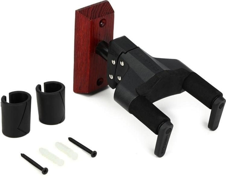 Hercules GSP38WBR PLUS Wall Mount Guitar Hanger - Dark Red Stain 2