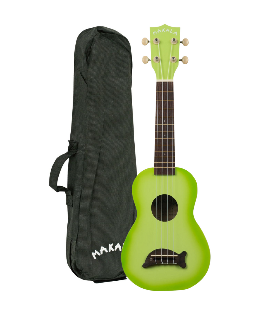 Kala Makala 'Dolphin' Soprano Ukulele - Green Burst 2