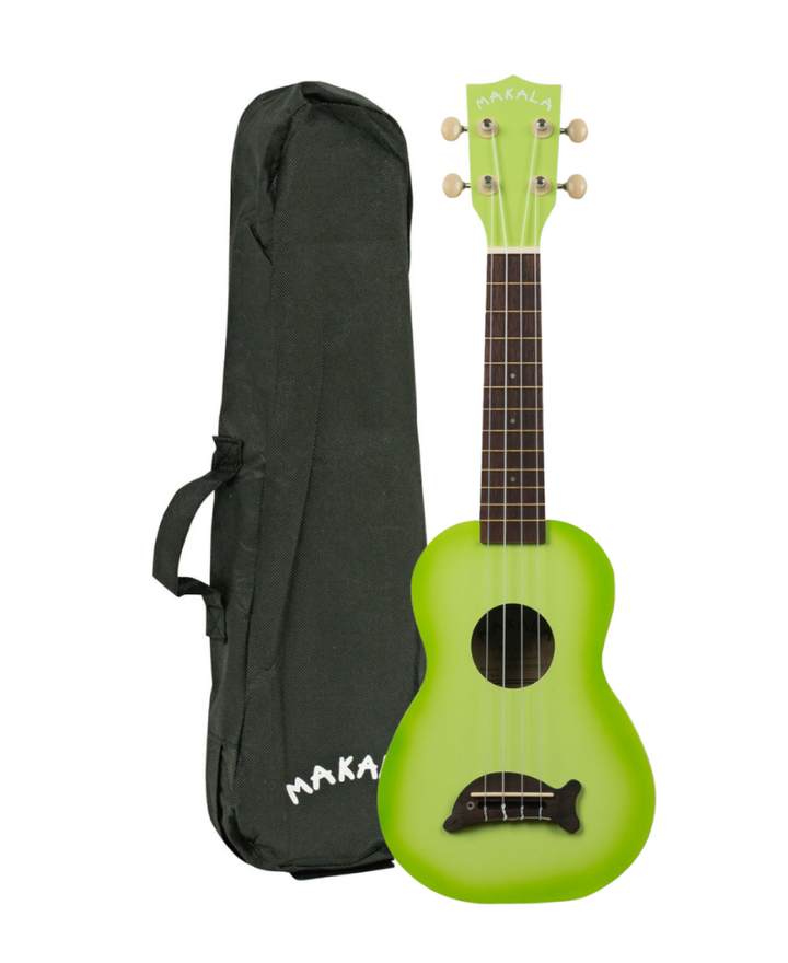 Kala Makala 'Dolphin' Soprano Ukulele - Green Burst 2