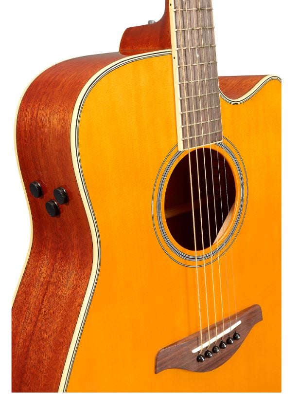 Yamaha FGC-TA TransAcoustic Dreadnought Acoustic-Electric Guitar - Vintage Tint 2