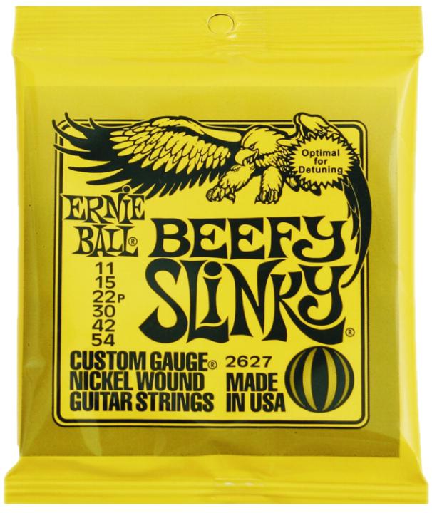 Ernie Ball 2627 Beefy Slinky Drop Tuning Electric Guitar Strings - (.011-.054)