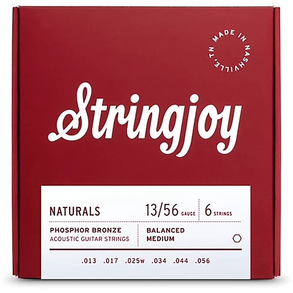 Stringjoy Naturals (13-56) Phosphor Bronze Acoustic Guitar Strings - Medium