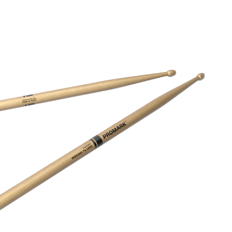 Promark Rebound 7A Long Hickory Drumsticks - Wood Tip 3