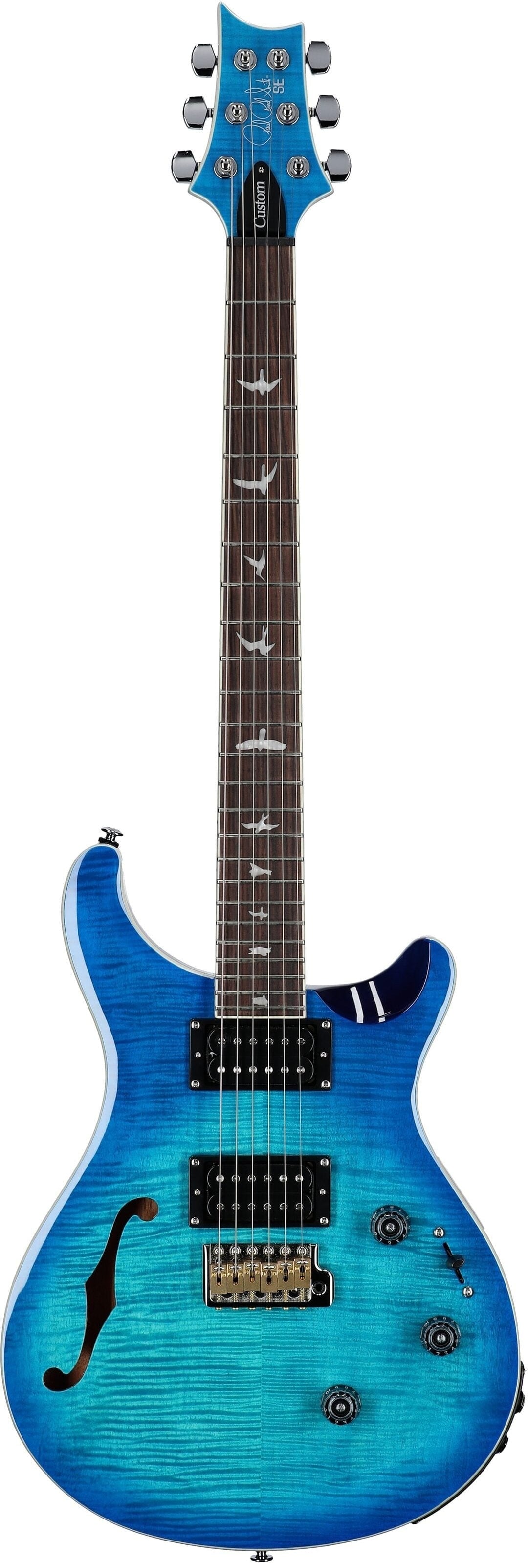 PRS SE Custom 24 Semi-Hollow Piezo Electric Guitar - Lake Blue 4