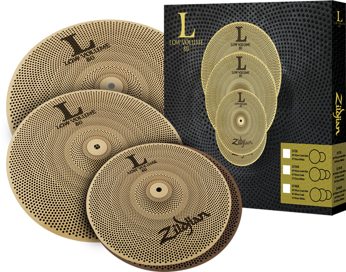 Zildjian LV468 Low Volume Cymbal Set with 14\" Hi-Hat Pair, 16\" Crash, 18\" Crash Ride