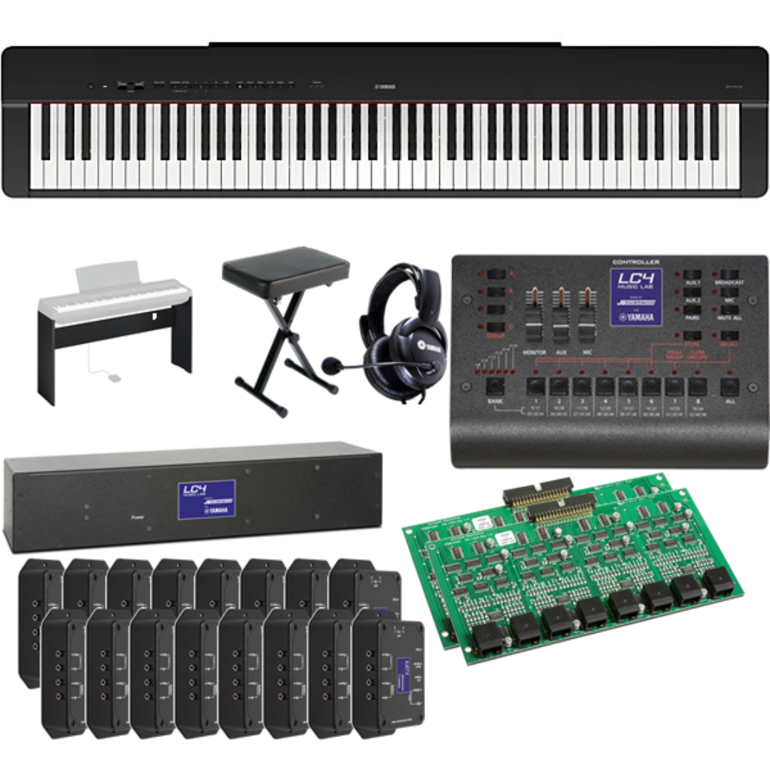 Yamaha LC4 Deluxe Music Lab for 24 Students + 1 Teacher with Yamaha P-225 Digital Pianos