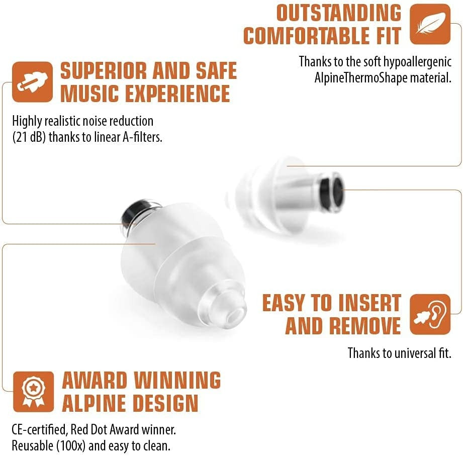 Alpine PartyPlug Pro Natural Sound Filter Earplugs 4