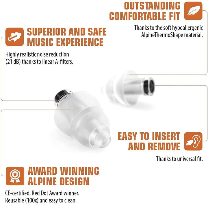 Alpine PartyPlug Pro Natural Sound Filter Earplugs 4