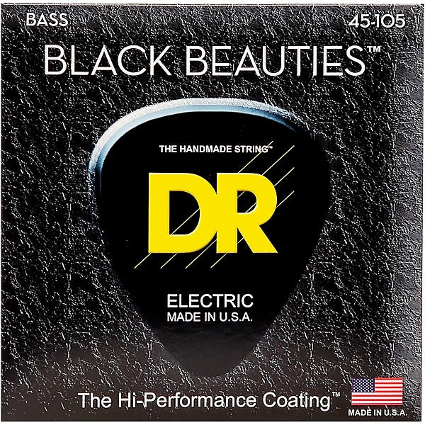 DR Strings BKB-45 Black Beauties Coated Steel Bass Guitar Strings - .045-.105