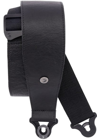 D'Addario Comfort Leather Auto Lock 3\" Guitar Strap - Black