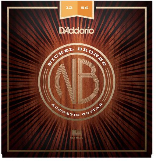 D'Addario NB1256 Nickel Bronze Acoustic Guitar Strings Light / Med 12-56