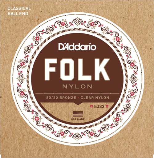 D'Addario EJ33 Clear Nylon Folk Guitar String Set