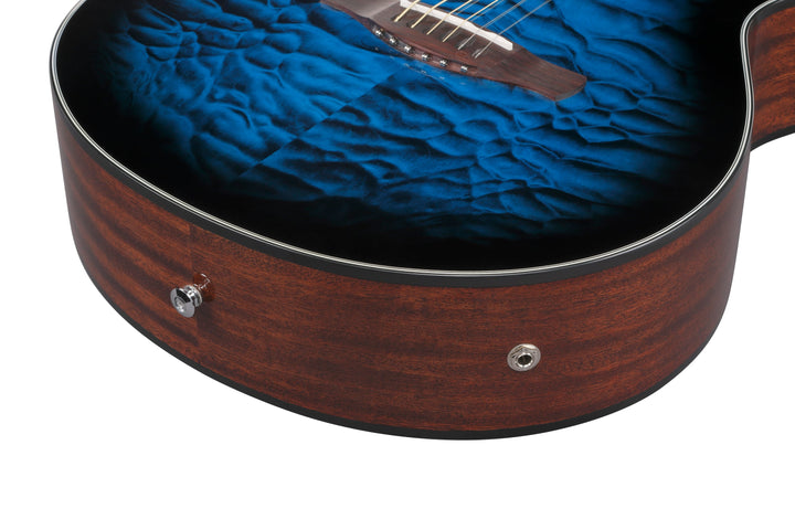 Ibanez AEWC16QATLH Acoustic Electric Guitar Transparent Blue Sunburst 4