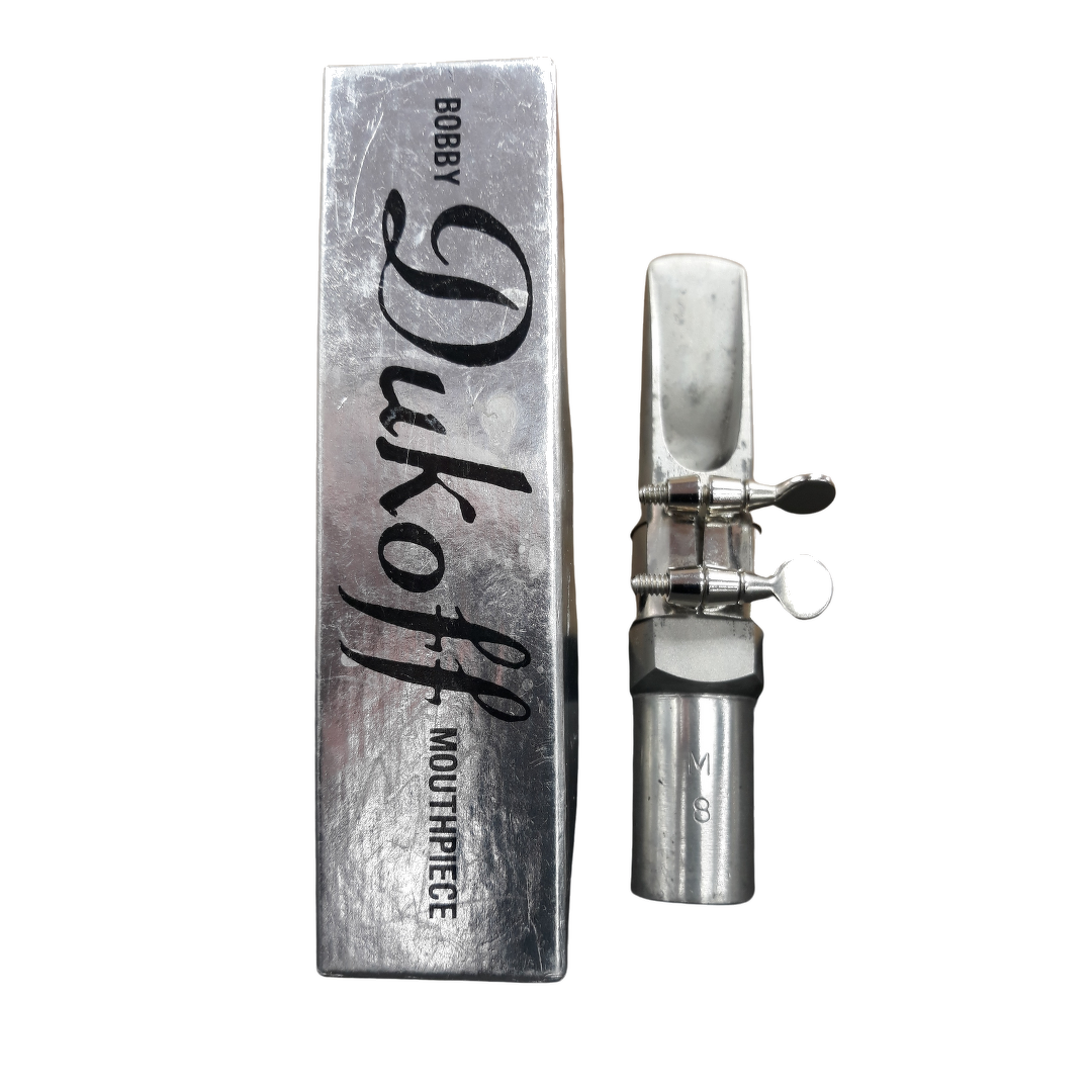 Used Bobby Dukoff Silverite Metal M8 Tenor Saxophone Mouthpiece - With Box & Ligature 3