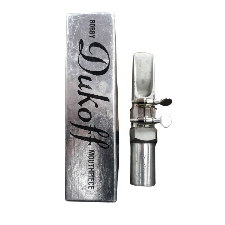 Used Bobby Dukoff Silverite Metal M8 Tenor Saxophone Mouthpiece - With Box & Ligature 3