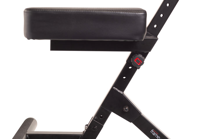 Frameworks GFW-GTR-SEATDLX Deluxe Guitar Seat w/ Adjustable Back Rest & Guitar Hanger