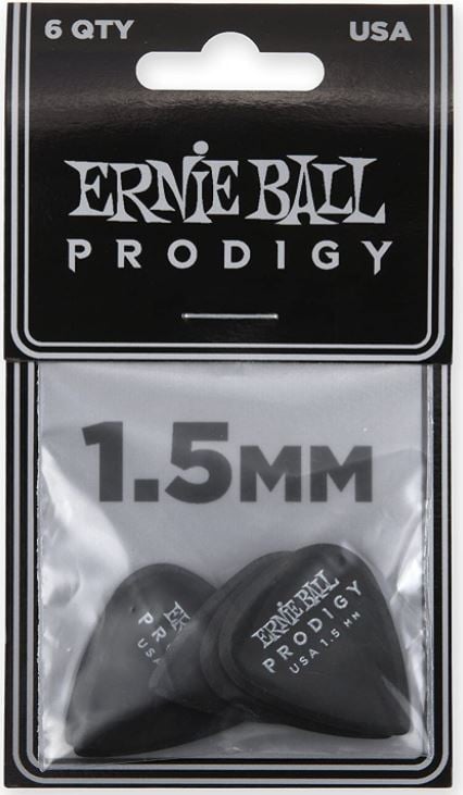 Ernie Ball Prodigy 1.5mm Picks (Black) - 6 Pack