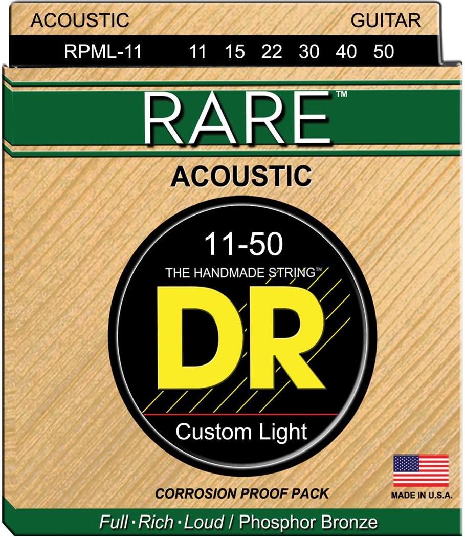 DR RPML-11 Rare Phosphor Bronze Custom Light Acoustic Guitar Strings