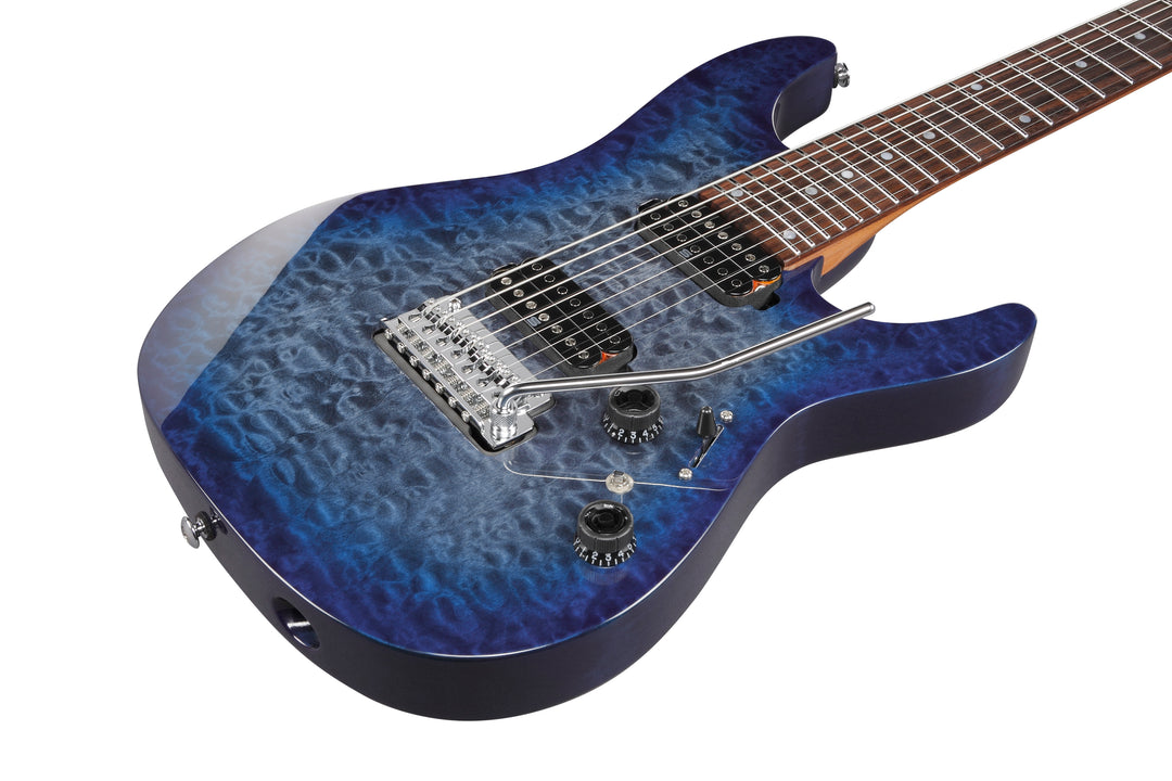 Ibanez AZ427P2QMTUB Premium 7-String Electric Guitar - Twilight Blue Burst