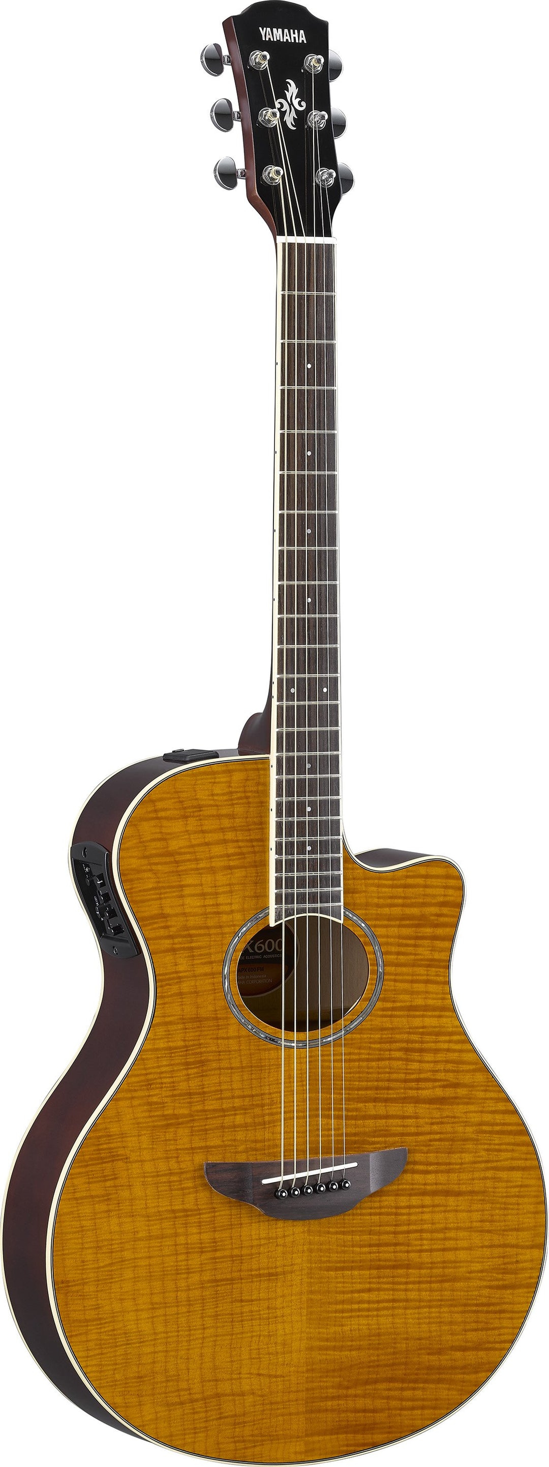 Yamaha APX600FM Thinline Acoustic Electric Guitar - Flame Maple Amber