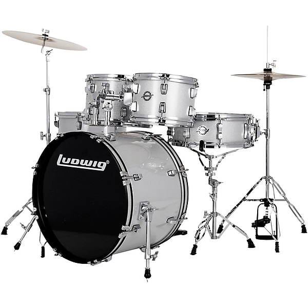 Ludwig LC19015 Accent Fuse 5-Piece Drum Kit (20" Bass Drum) - Silver Sparkle