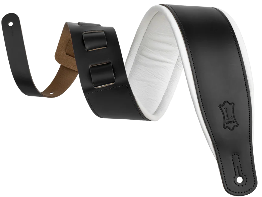 Levys M26PD 3\" Wide Top Grain Leather Guitar Strap - Tuxedo