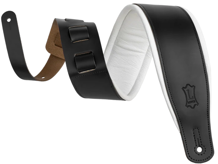 Levys M26PD 3\" Wide Top Grain Leather Guitar Strap - Tuxedo