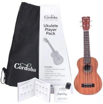 Cordoba Soprano Ukulele Player Pack - Natural Mahogany