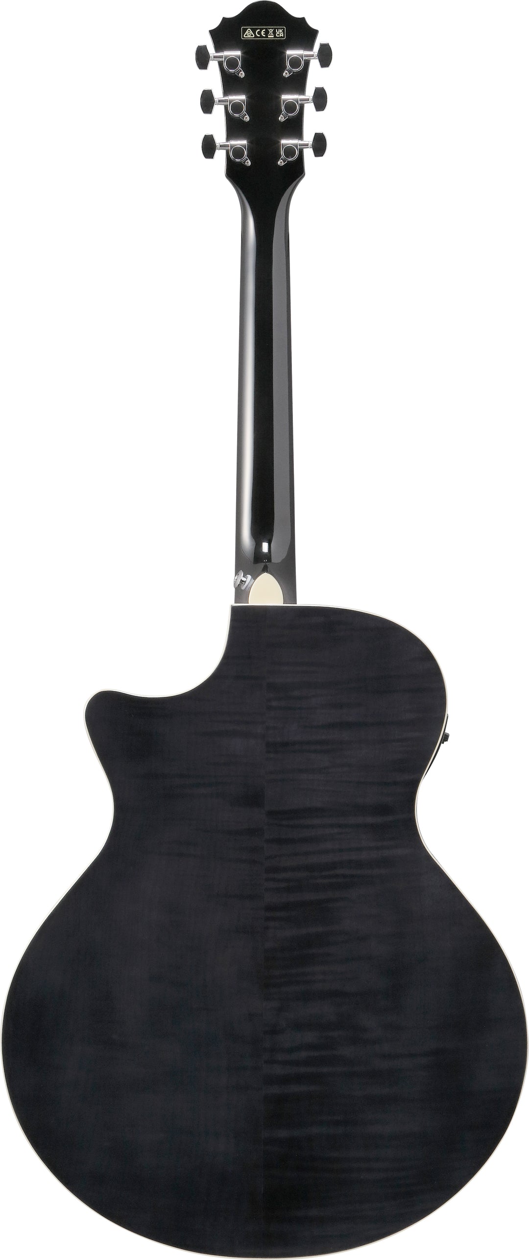 Ibanez AE170TBK Acoustic Electric Guitar - Transparent Black High Gloss 7