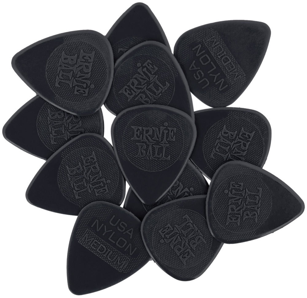 Ernie Ball .97mm Nylon Guitar Picks - Black (12 Pack)