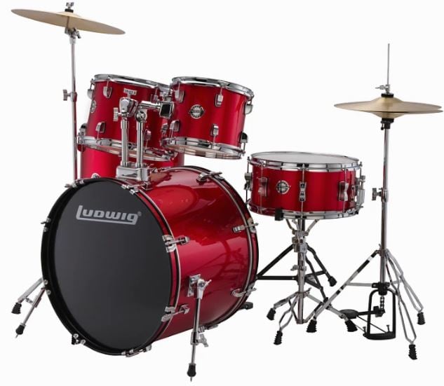 Ludwig Accent Drive 5-Piece Drum Kit - Red Sparkle 2