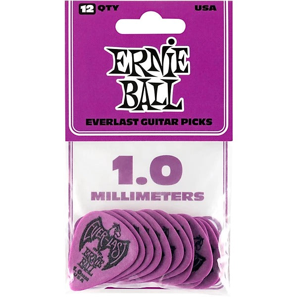 Ernie Ball 1.0mm Everlast Delrin Guitar Picks - Purple (12 Pack)