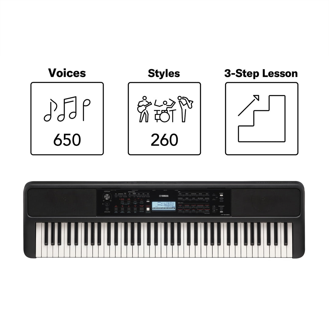Yamaha PSREW320 76-Key Portable Keyboard - With AC Adapter 5