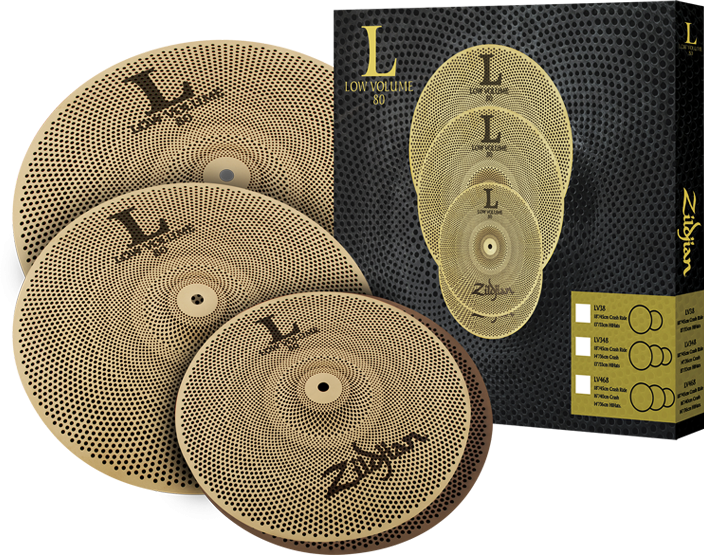 Zildjian LV468 Low Volume Cymbal Set with 14\" Hi-Hat Pair, 16\" Crash, 18\" Crash Ride