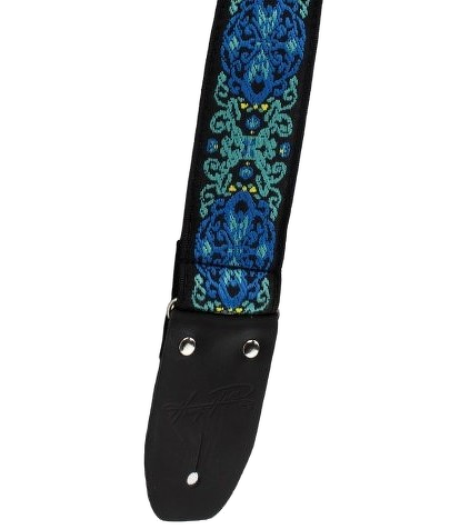 Henry Heller 2" Tri-Glide Woven Jacquard Guitar Strap - Blue Green