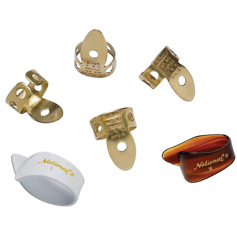 National NP2B7T8W-06 Finger & Thumb assortment pack (Brass & Celluloid) - 6 pack
