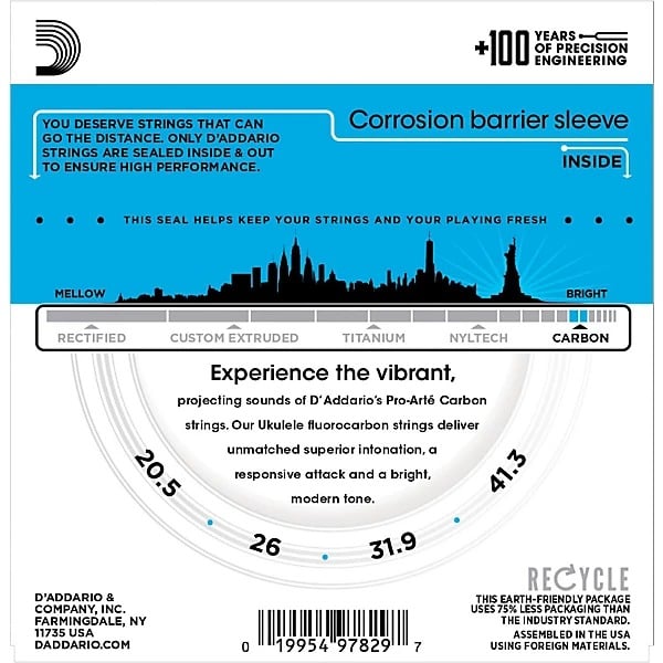 D'Addario EJ99TLG Pro-Arte Carbon Tenor Low G Ukulele Strings