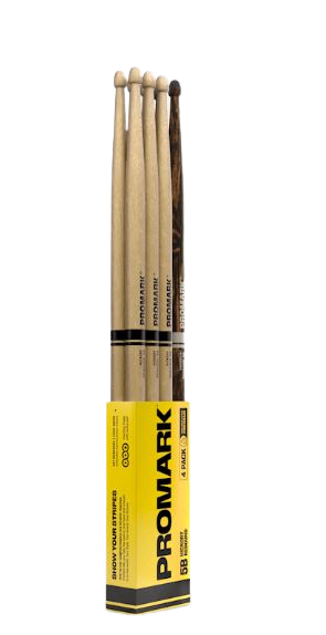 Promark RBH595AW-4PFG Rebound 5B Hickory Firegrain (Wood Tip) - 4 pack
