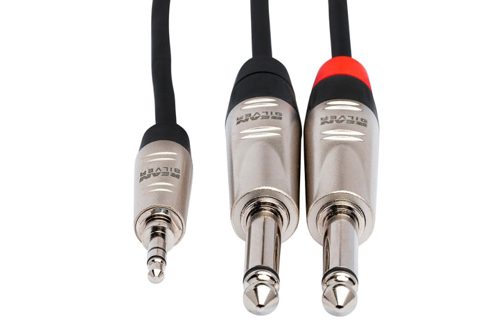 Hosa HMP-010Y Pro Stereo Breakout Cable - 3.5mm TRS Male to Dual 1/4-inch TS Male - 10 foot
