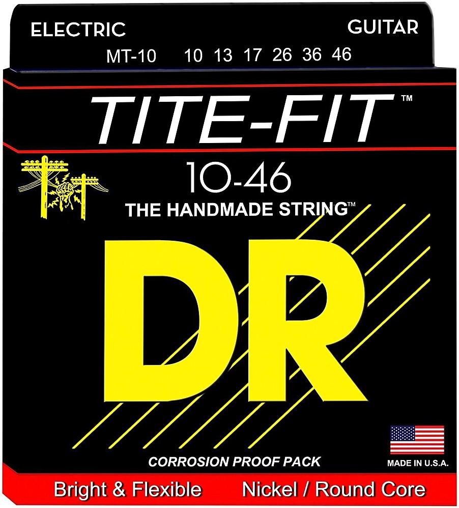 DR Strings Tite-Fit MT-10 Medium-Tite Nickel Plated Electric Guitar Strings (10-46)