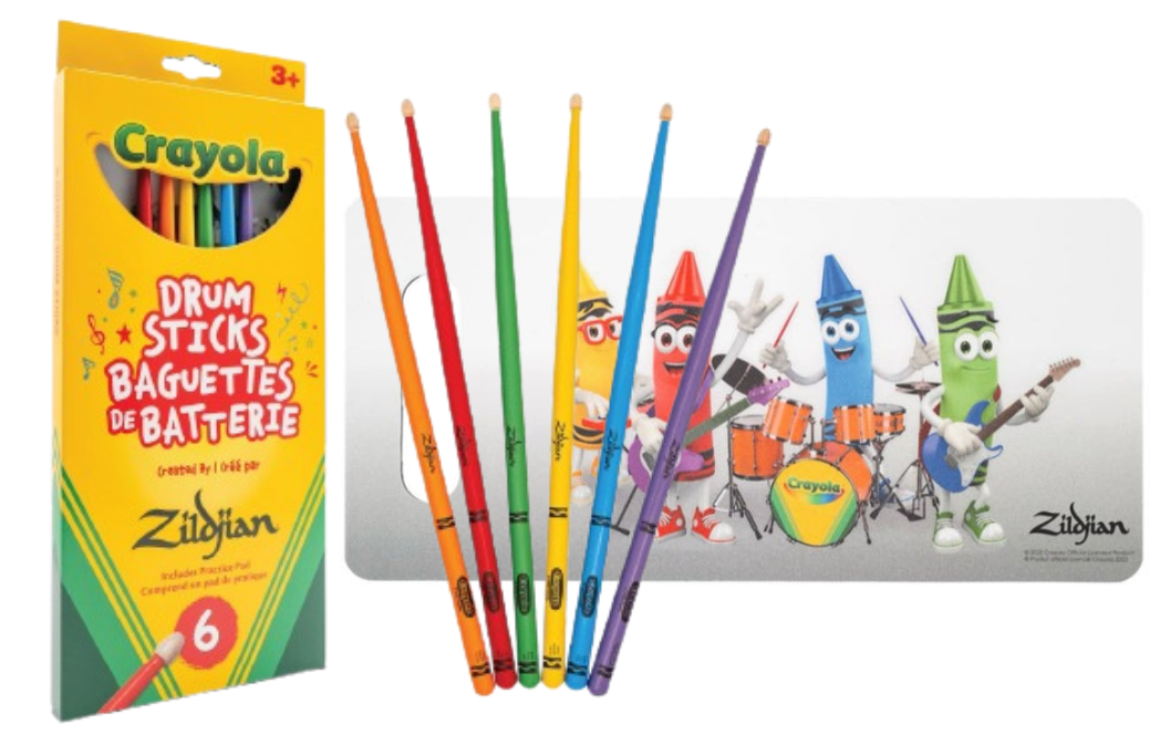 Zildjian Crayola Kids Drumsticks With Practice Pad - 6 Sticks