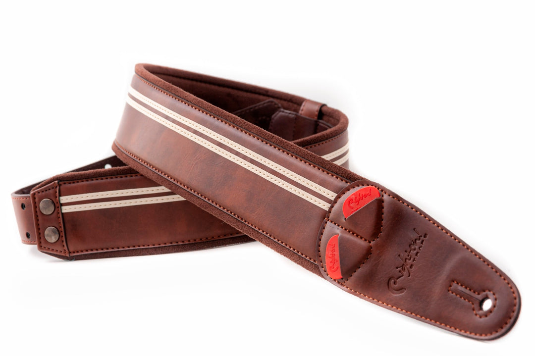 RightOn! Mojo Vegan Guitar Strap - Race Brown