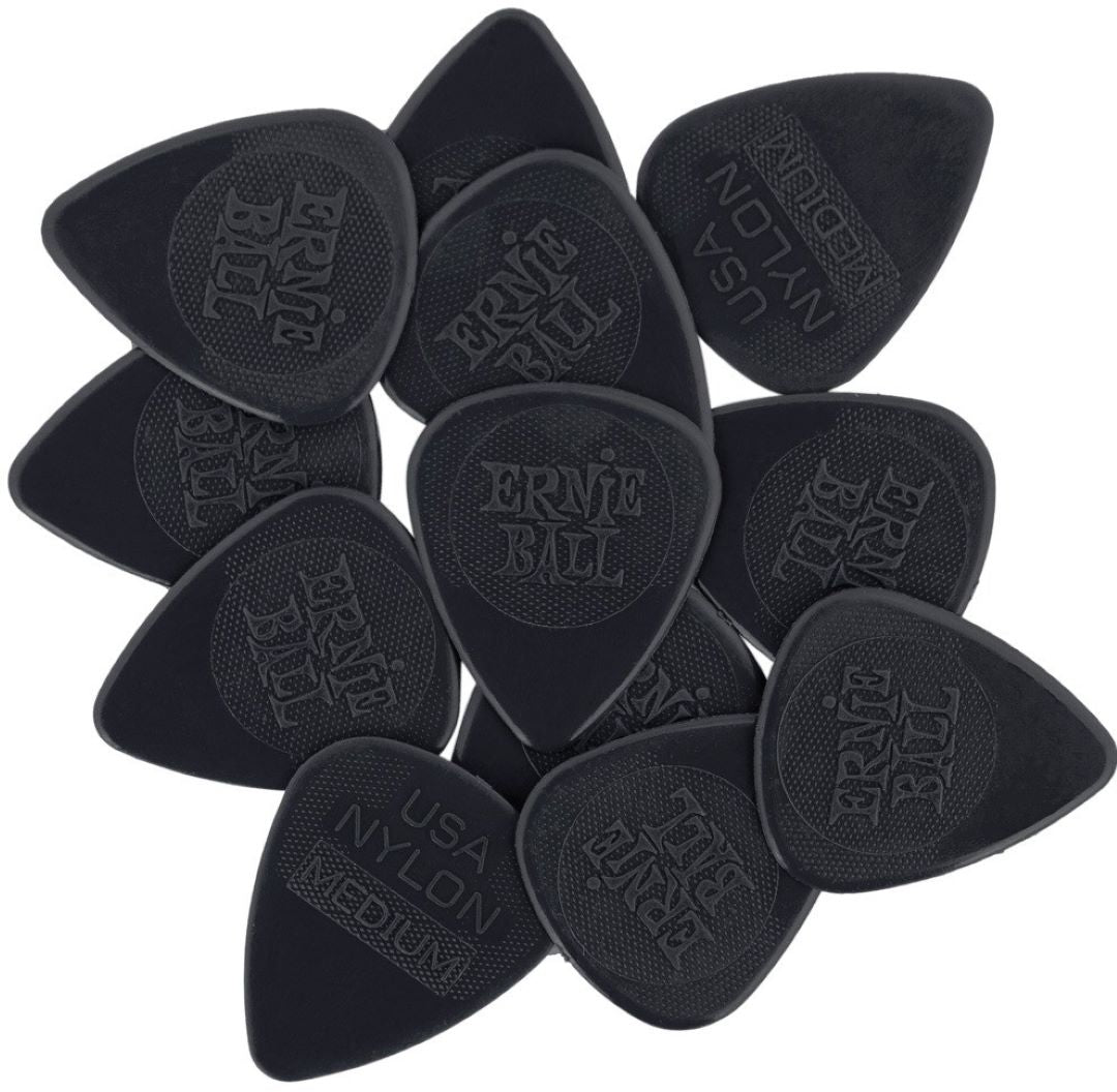 Ernie Ball .97mm Nylon Guitar Picks - Black (12 Pack)