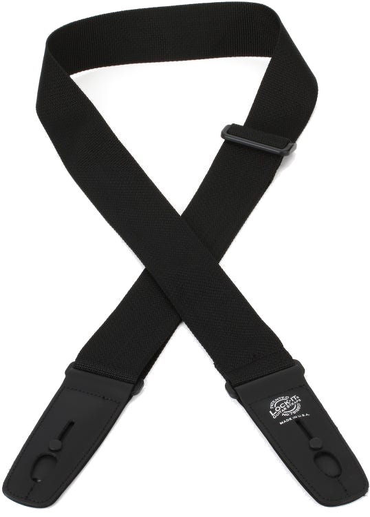 Lock-It Straps 2" Poly Pro Guitar Strap - Black