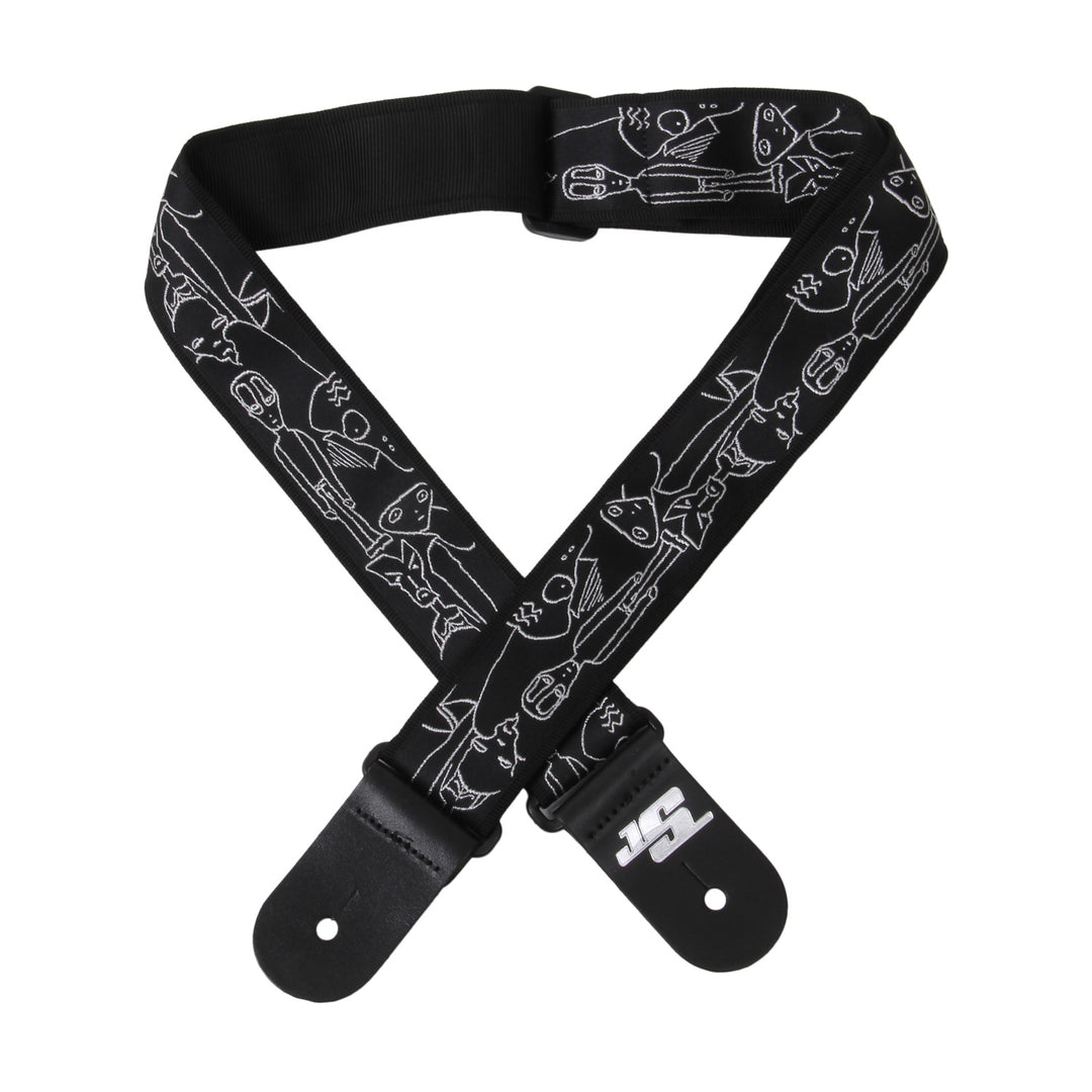 Planet Waves Joe Satriani Guitar Strap Silver Sketches