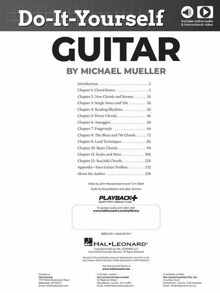 Hal Leonard Do-It-Yourself Guitar - The Best Step-by-Step Guide to Start Playing