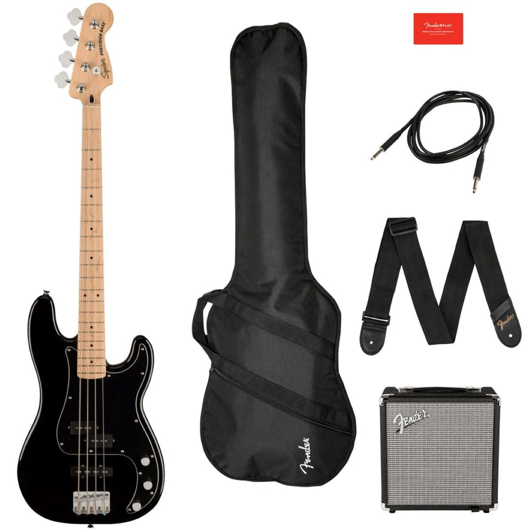 Squier Affinity Precision Jazz Bass Guitar Package - Black 2