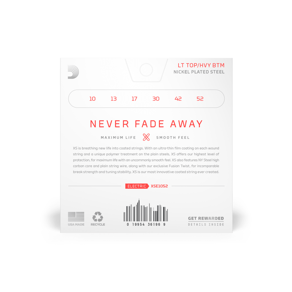 D'Addario XSE1052 XS Coated Light Top / Heavy Bottom [10-52]